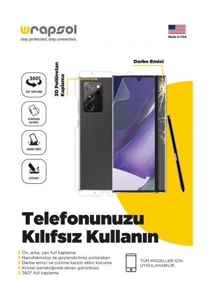 General Mobile Gm 20 Pro Full Body Ekran Koruyucu Ön Arka Yan Darbe Emici Poliüretan Film