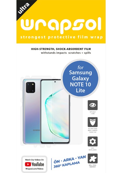 Galaxy Note 10 Lite Full Body Ekran Koruyucu Ön Arka Yan Darbe Emici Poliüretan Film fiyatları