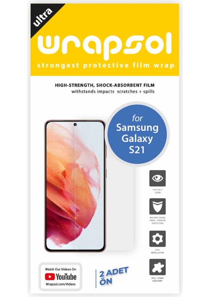Galaxy S21 Ekran Koruyucu Darbe Emici Poliüretan Film Amerika Üretimi