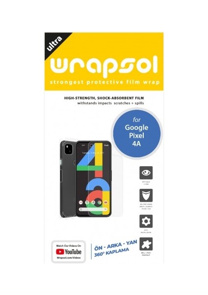 Google Pixel 4A Full Body Ekran Koruyucu Ön Arka Yan Darbe Emici Poliüretan Film fiyatları