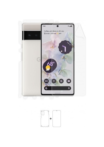 Google Pixel 6 Pro Full Body Ekran Koruyucu Ön Arka Yan Darbe Emici Poliüretan Film