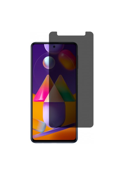 Galaxy M31S Mat Hayalet Ekran Koruyucu Yandan Bakınca Görünmeyen Privacy Ekran Koruyucu