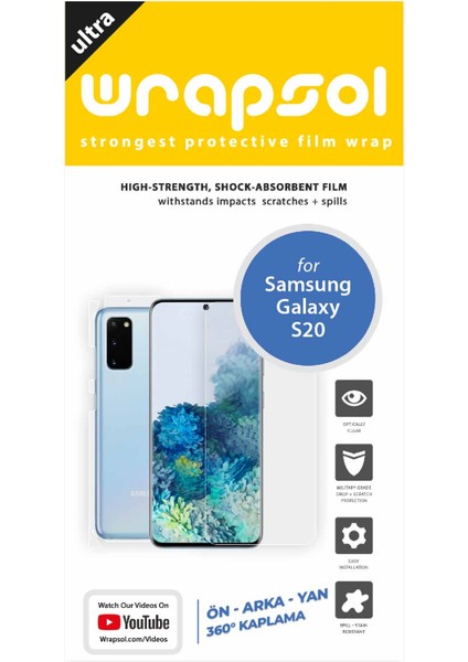 Galaxy S20 Full Body Ekran Koruyucu Ön Arka Yan Darbe Emici Poliüretan Film fiyatları
