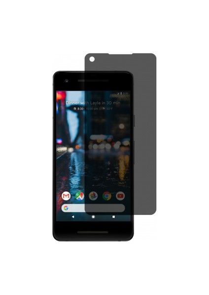 Google Pixel 2 Mat Hayalet Ekran Koruyucu Yandan Bakınca Görünmeyen Ekran Privacy Ekran Koruyucu