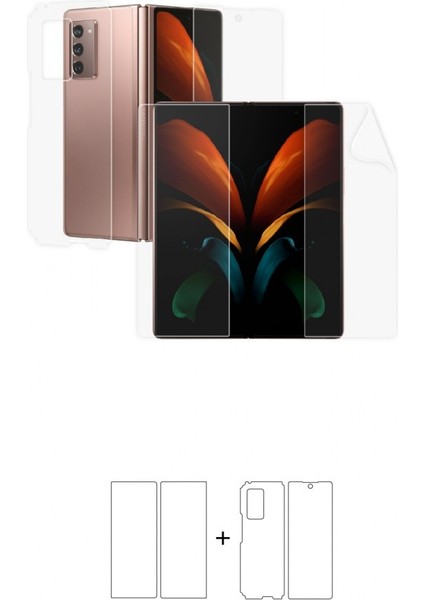 Galaxy Z Fold 2 Full Body Ekran Koruyucu Ön Arka Yan Darbe Emici Poliüretan Film