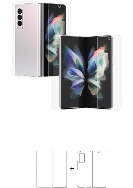 Galaxy Z Fold 3 Full Body Ekran Koruyucu Ön Arka Yan Darbe Emici Poliüretan Film