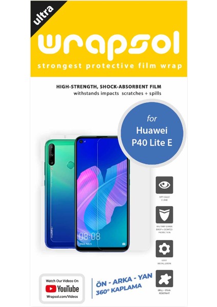 Huawei P40 Lite E Full Body Ekran Koruyucu Ön Arka Yan Darbe Emici Poliüretan Film