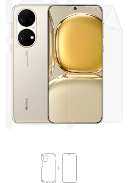 Huawei P50 Pro Full Body Ekran Koruyucu Ön Arka Yan Darbe Emici Poliüretan Film