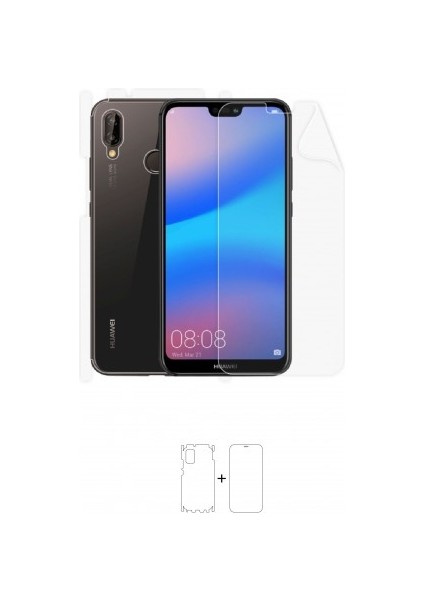 Huawei P20 Lite Full Body Ekran Koruyucu Ön Arka Yan Darbe Emici Poliüretan Film
