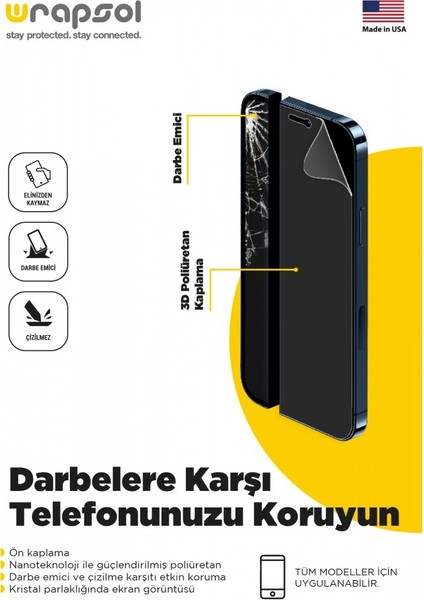 Huawei P9 Lite Mini Ekran Koruyucu Darbe Emici Poliüretan Film Amerika Üretimi