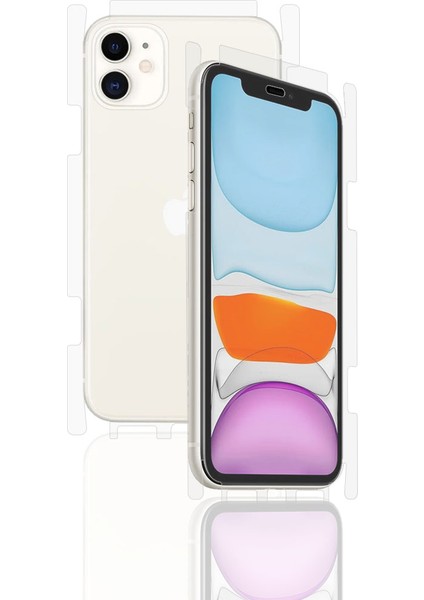 iPhone 11 Ön Arka Çift Kat Yan Ekstra Dayanıklı Full Body Poliüretan Koruyucu Film