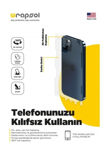 Huawei P9 Lite Mini Arka Yan Koruyucu Darbe Emici Poliüretan Film Amerika Üretimi