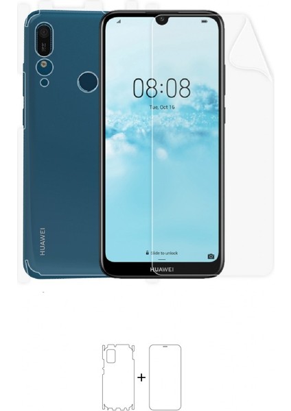 Huawei Y6 Prime 2019 Full Body Ekran Koruyucu Ön Arka Yan Darbe Emici Poliüretan Film