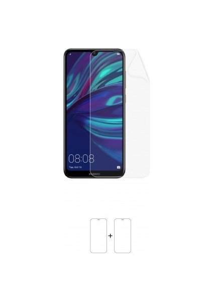 Huawei Y7 Pro 2019 Ekran Koruyucu Darbe Emici Poliüretan Film Amerika Üretimi