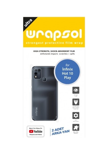 Infinix Hot 10 Play Arka Yan Koruyucu Darbe Emici Poliüretan Film Amerika Üretimi fiyatları