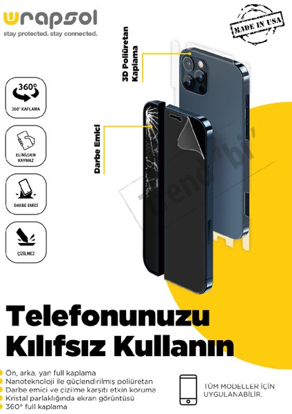 iPhone 11 Pro Full Body Ekran Koruyucu Ön Arka Yan Darbe Emici Poliüretan Film