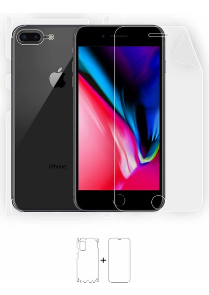 iPhone 8 Plus Full Body Ekran Koruyucu Ön Arka Yan Darbe Emici Poliüretan Film