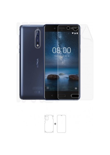 Nokia 8 Full Body Ekran Koruyucu Ön Arka Yan Darbe Emici Poliüretan Film