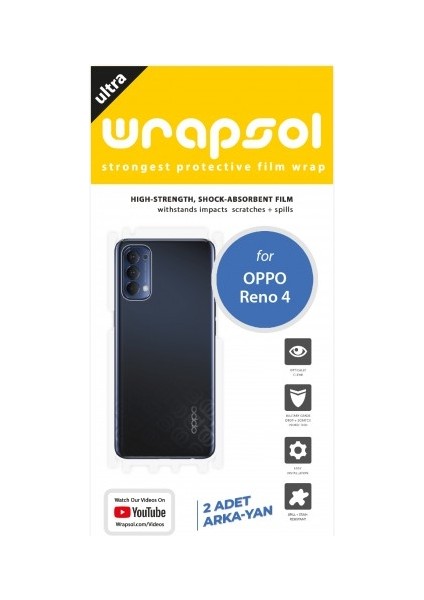 Oppo Reno 4 Arka Yan Koruyucu Darbe Emici Poliüretan Film Amerika Üretimi fiyatları