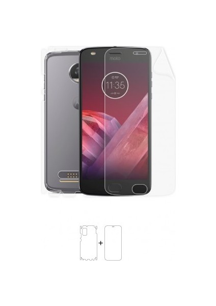 Motorola Z2 Full Body Ekran Koruyucu Ön Arka Yan Darbe Emici Poliüretan Film