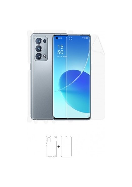 Oppo Reno 6 Pro Plus Full Body Ekran Koruyucu Ön Arka Yan Darbe Emici Poliüretan Film