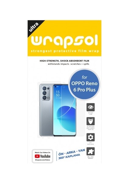 Oppo Reno 6 Pro Plus Full Body Ekran Koruyucu Ön Arka Yan Darbe Emici Poliüretan Film fiyatları