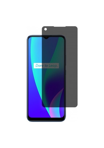 Realme C15 Mat Hayalet Ekran Koruyucu Yandan Bakınca Görünmeyen Ekran Privacy Ekran Koruyucu