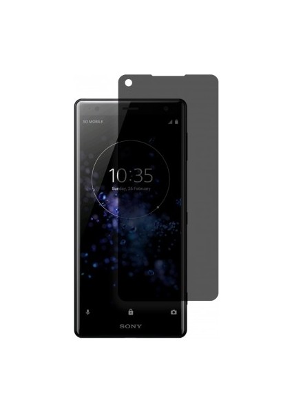 Sony Xperia Z2 Mat Hayalet Ekran Koruyucu Yandan Bakınca Görünmeyen Ekran Privacy Ekran Koruyucu