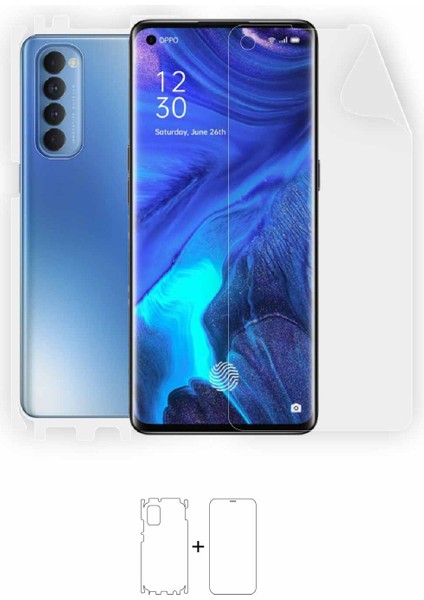 Oppo Reno 4 Pro Full Body Ekran Koruyucu Ön Arka Yan Darbe Emici Poliüretan Film