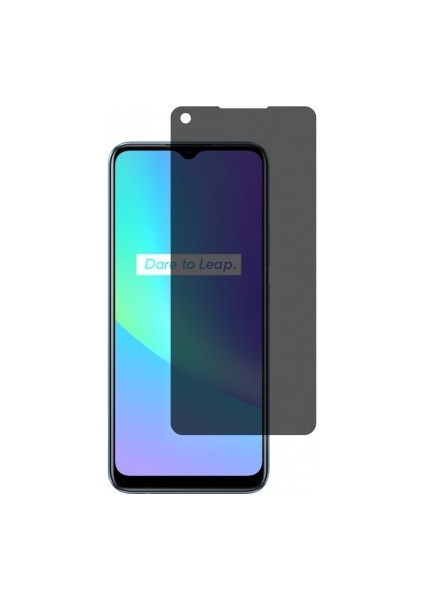 Realme C25S Mat Hayalet Ekran Koruyucu Yandan Bakınca Görünmeyen Ekran Privacy Ekran Koruyucu