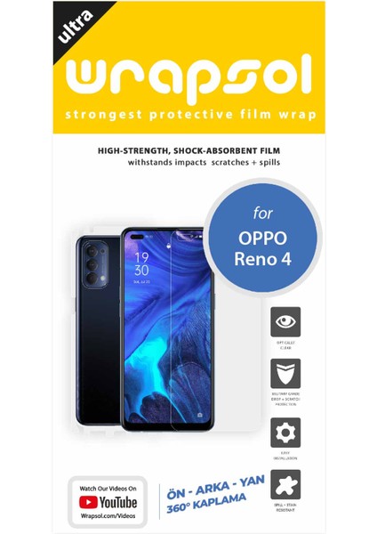 Oppo Reno 4 Full Body Ekran Koruyucu Ön Arka Yan Darbe Emici Poliüretan Film fiyatları