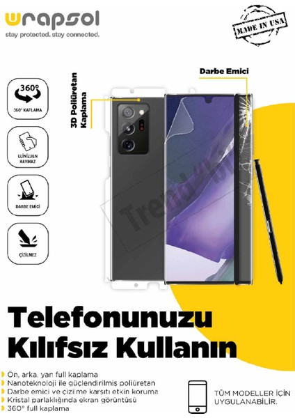 Oppo Reno 4 Full Body Ekran Koruyucu Ön Arka Yan Darbe Emici Poliüretan Film modelleri