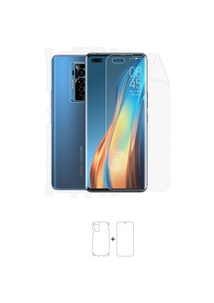 Tecno Phantom x Full Body Ekran Koruyucu Ön Arka Yan Darbe Emici Poliüretan Film