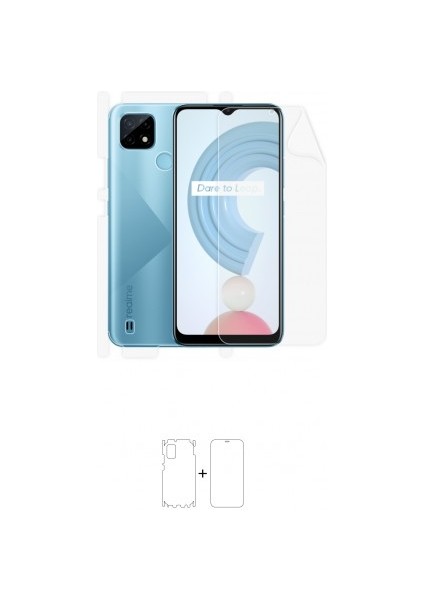 Realme C21 Full Body Ekran Koruyucu Ön Arka Yan Darbe Emici Poliüretan Film