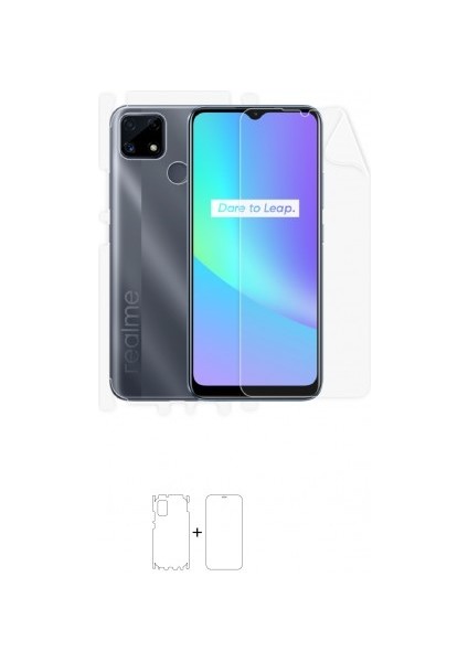 Realme C25S Full Body Ekran Koruyucu Ön Arka Yan Darbe Emici Poliüretan Film
