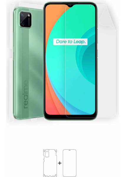 Realme C11 Full Body Ekran Koruyucu Ön Arka Yan Darbe Emici Poliüretan Film