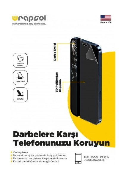 Xiaomi 11T Ekran Koruyucu Darbe Emici Poliüretan Film Amerika Üretimi