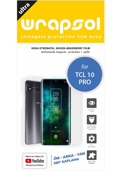 Tcl 10 Pro Full Body Ekran Koruyucu Ön Arka Yan Darbe Emici Poliüretan Film