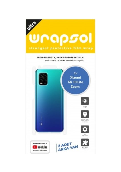 Xiaomi Mi 10 Lite Zoom Arka Yan Koruyucu Darbe Emici Poliüretan Film Amerika Üretimi fiyatları