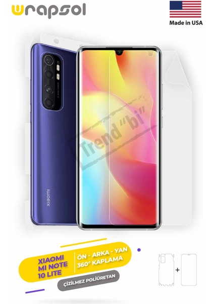 Xiaomi Mi Note 10 Lite Full Body Ekran Koruyucu Ön Arka Yan Darbe Emici Poliüretan Film