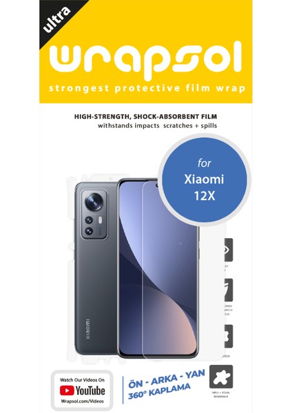 Xiaomi 12X Full Body Ekran Koruyucu Ön Arka Yan Darbe Emici Poliüretan Film fiyatları