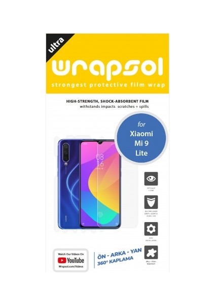 Xiaomi Mi 9 Lite Full Body Ekran Koruyucu Ön Arka Yan Darbe Emici Poliüretan Film fiyatları