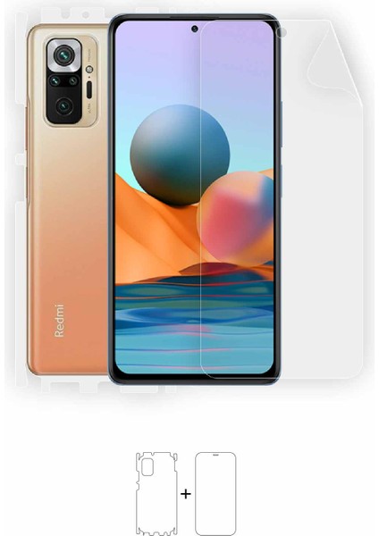 Xiaomi Redmi Note 10 Pro Full Body Ekran Koruyucu Ön Arka Yan Darbe Emici Poliüretan Film