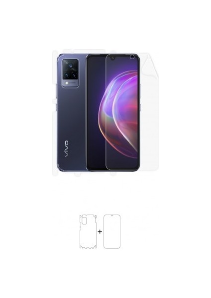 Vivo V21 Full Body Ekran Koruyucu Ön Arka Yan Darbe Emici Poliüretan Film