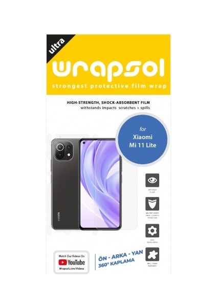 Xiaomi Mi 11 Lite Full Body Ekran Koruyucu Ön Arka Yan Darbe Emici Poliüretan Film fiyatları