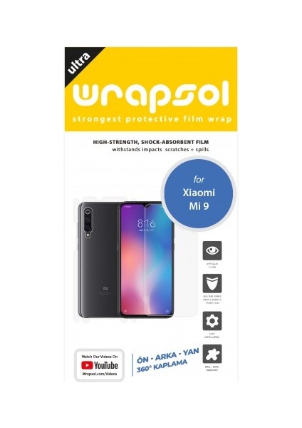 Xiaomi Mi 9 Full Body Ekran Koruyucu Ön Arka Yan Darbe Emici Poliüretan Film