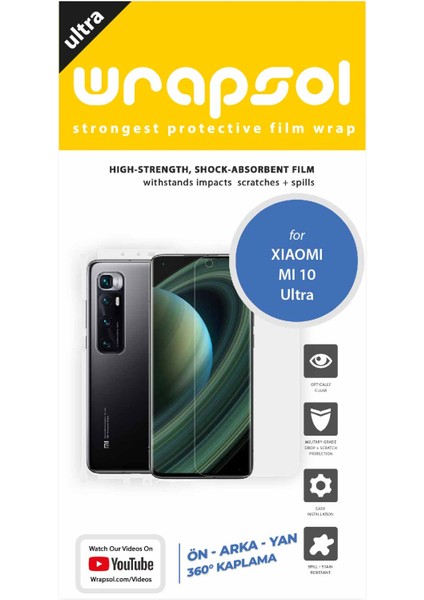 Xiaomi Mi 10 Ultra Full Body Ekran Koruyucu Ön Arka Yan Darbe Emici Poliüretan Film fiyatları