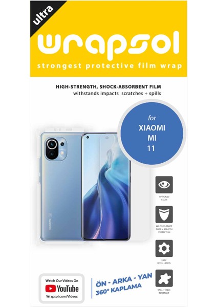 Xiaomi Mi 11 Full Body Ekran Koruyucu Ön Arka Yan Darbe Emici Poliüretan Film fiyatları