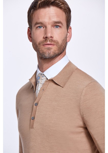 Polo Yaka Merino Yün Camel Triko modelleri
