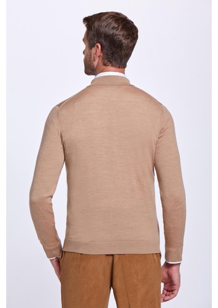 Polo Yaka Merino Yün Camel Triko fırsatları